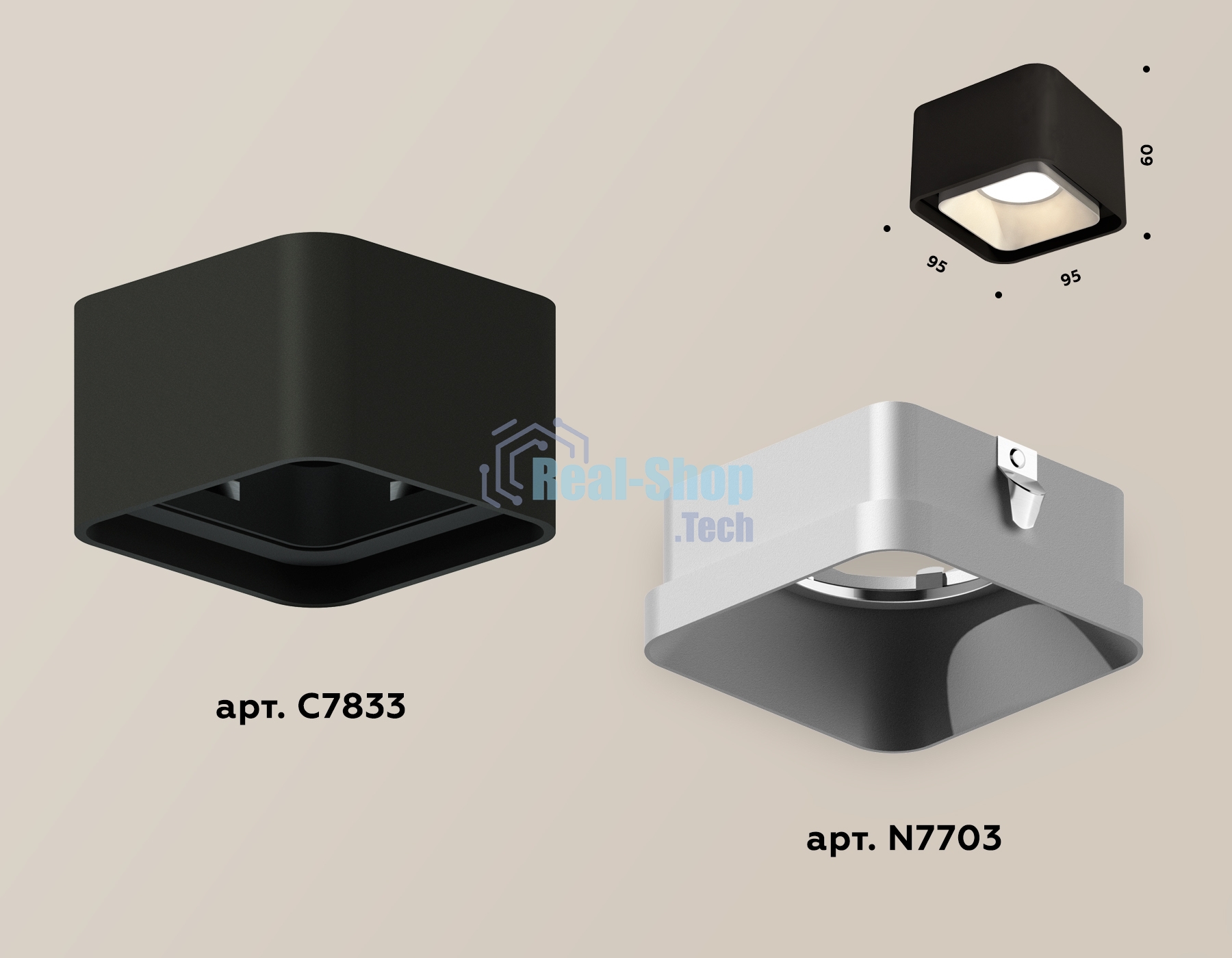 Светильник Ambrella Light XS7833003 SBK/SSL черный песок/серебро песок MR16 GU5.3 (C7833, N7703)