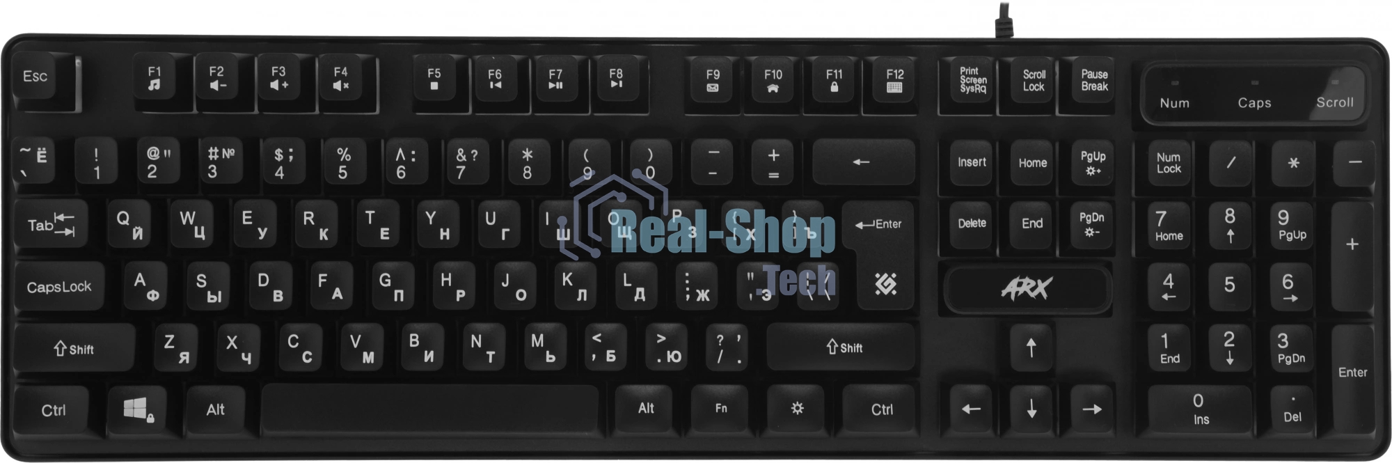 Клавиатура проводная Defender Arx GK-196L RU, USB, черный