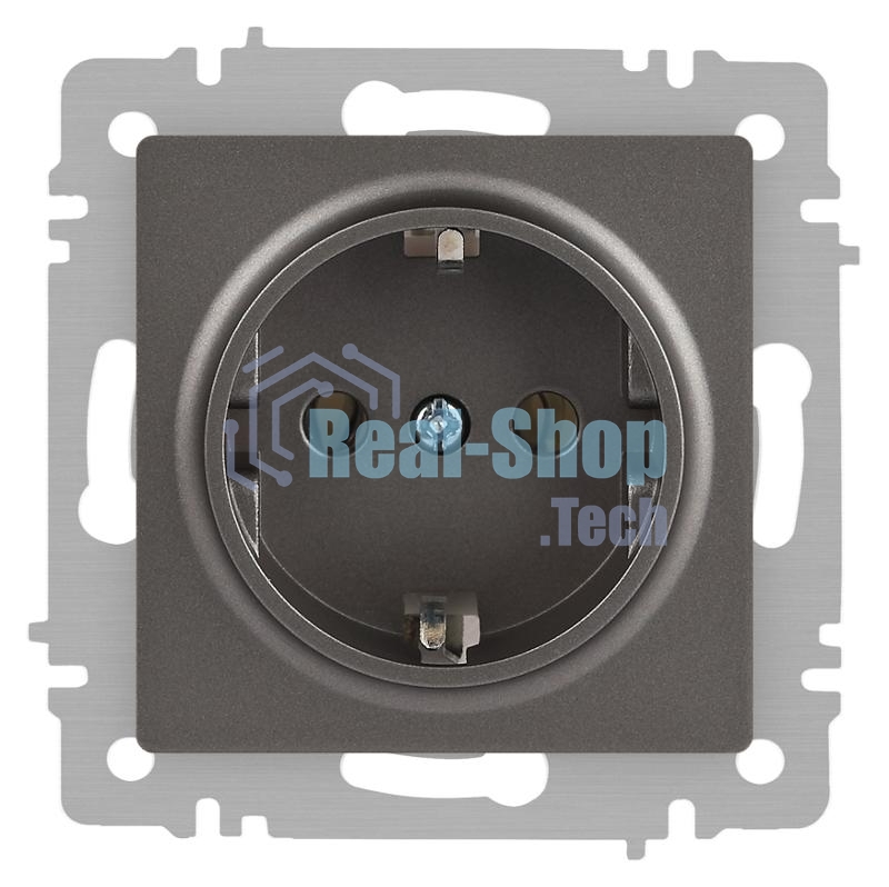 Розетка Accent 6-202-09 2P+E Schuko 16А-250В IP20 СУ титан Intro Б0063701
