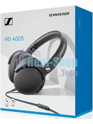 Наушники Sennheiser HD 400S накладные складные закрытые 18-20000Гц съемный кабель 1,4м, угловой jack 3.5мм, 120дБ, микрофон, черные, 508598