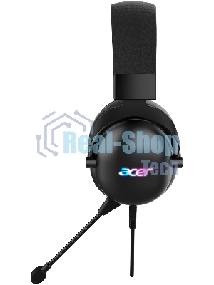Гарнитура Acer AHW122 чёрный, проводная, USB, подсветка