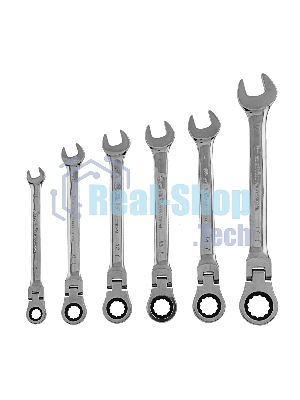 Набор ключей комбинированных Matrix, трещоточных шарнирных 6шт