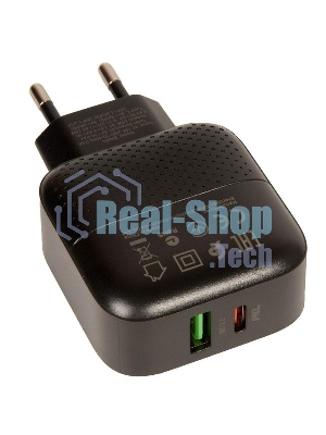 Сетевое зарядное устройство BOROFONE BA46A Premium, один порт USB, один порт Type-C, PD, 18W, 5V, 3.0A, черный
