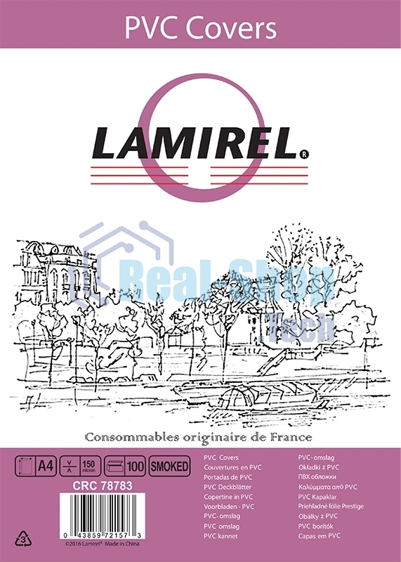 Обложки Lamirel Transparent A4, PVC, дымчатые, 150мкм, 100 шт.