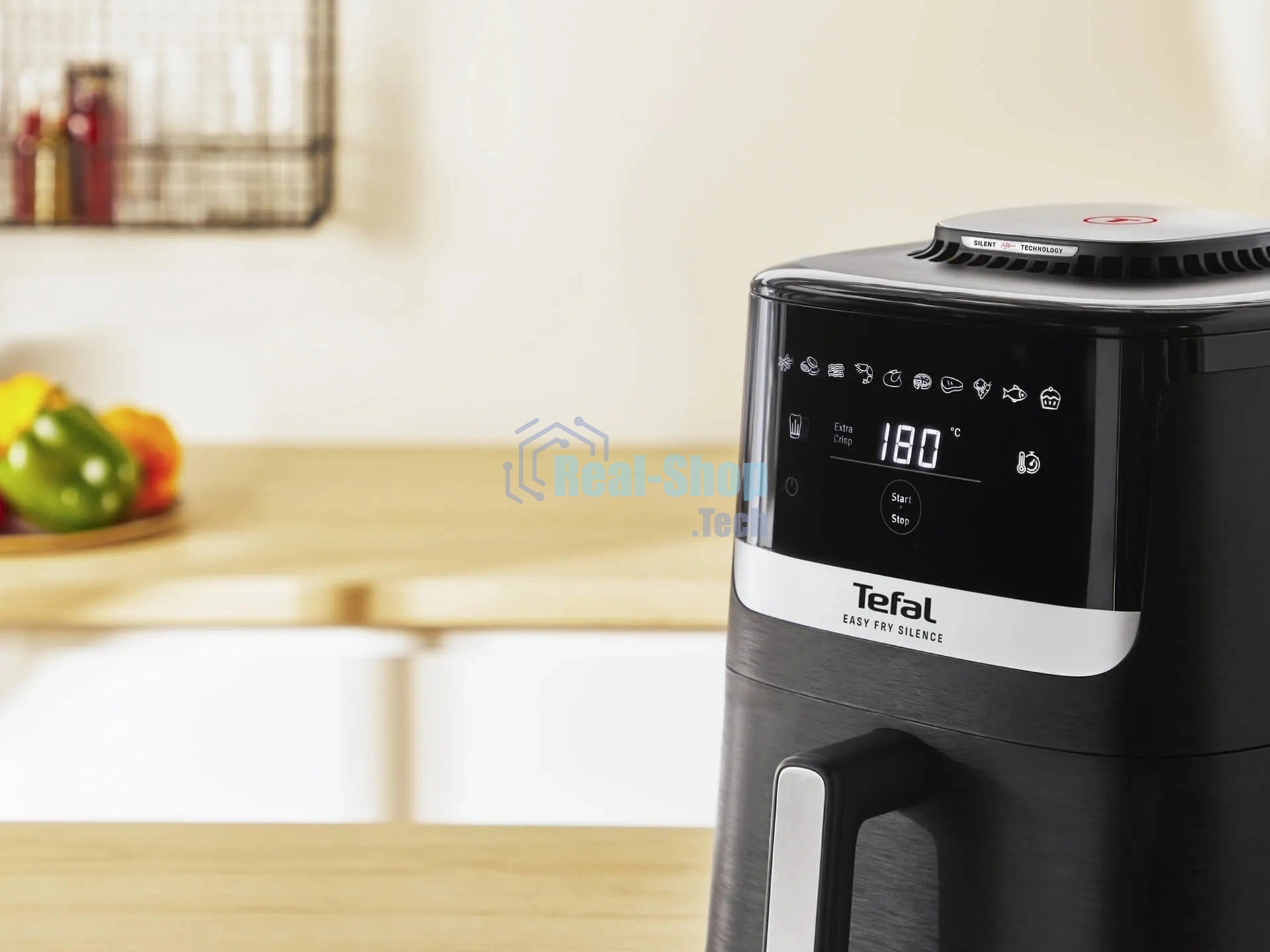 Аэрогриль Tefal EY5528E0 черный, 1670 Вт, 5 л, сенсор, 10 программ