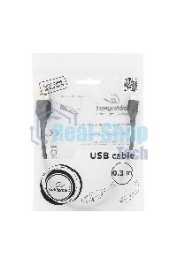 Кабель USB 2.0 Pro Gembird/Cablexpert AM/microBM 5P, 0.3м, экран, черный, пакет CCP-mUSB2-AMBM-0.3M