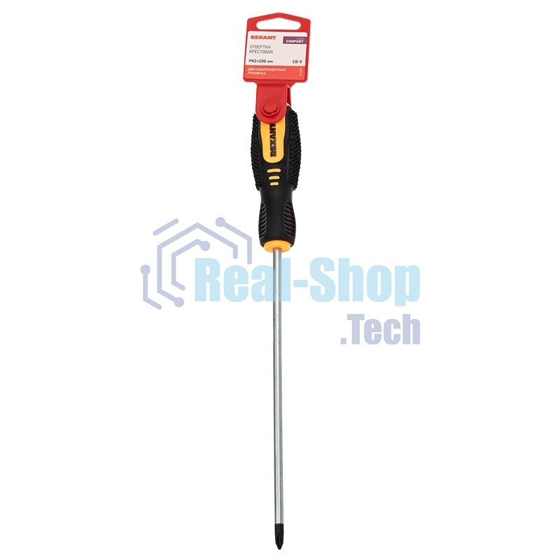 Отвертка крестовая Rexant PH 2х200 мм, двухкомпонентная рукоятка