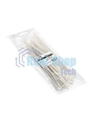 Стяжка (хомут) нейлоновая ExeGate EX293131RUS CV66-300x7.5W (нейлон 6.6, 300x7.5 мм, неоткрывающаяся, halogen free, -40°C - +85°C, белая, 100 шт)