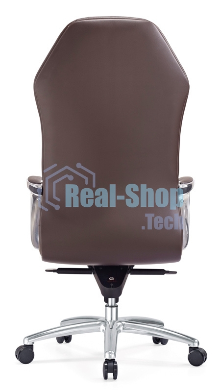 Кресло руководителя Бюрократ AURA/BROWN коричневый, кожа, крестовина алюминий