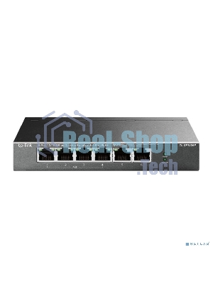 Коммутатор TP-Link 4-port 10/100Mbps Unmanaged PoE+ Switch with 2 10/100Mbps uplink ports, meta case, desktop mount, 4 802.3af/at compliant PoE+ port, 2 10/100Mbps uplink ports, DIP switches for Extend mode, Isolation mode and Priority mode, up to 250m PoE power supply