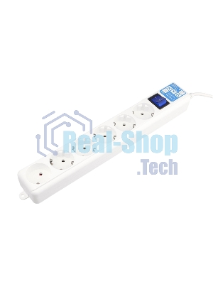 Сетевой фильтр PowerCube, PC PRO, 5 м, 6р, белый, 16А, SPL6-16-P-5M