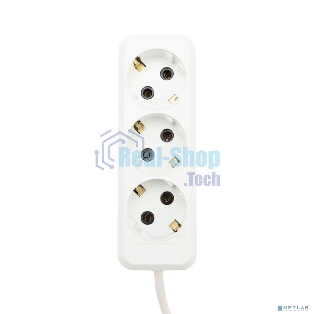 Удлинитель Rexant 3 гнезда, 5 м, 3х1.0 мм², с/з, белый (Сделано в России)