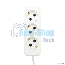 Удлинитель Rexant 3 гнезда, 5 м, 3х1.0 мм², с/з, белый (Сделано в России)