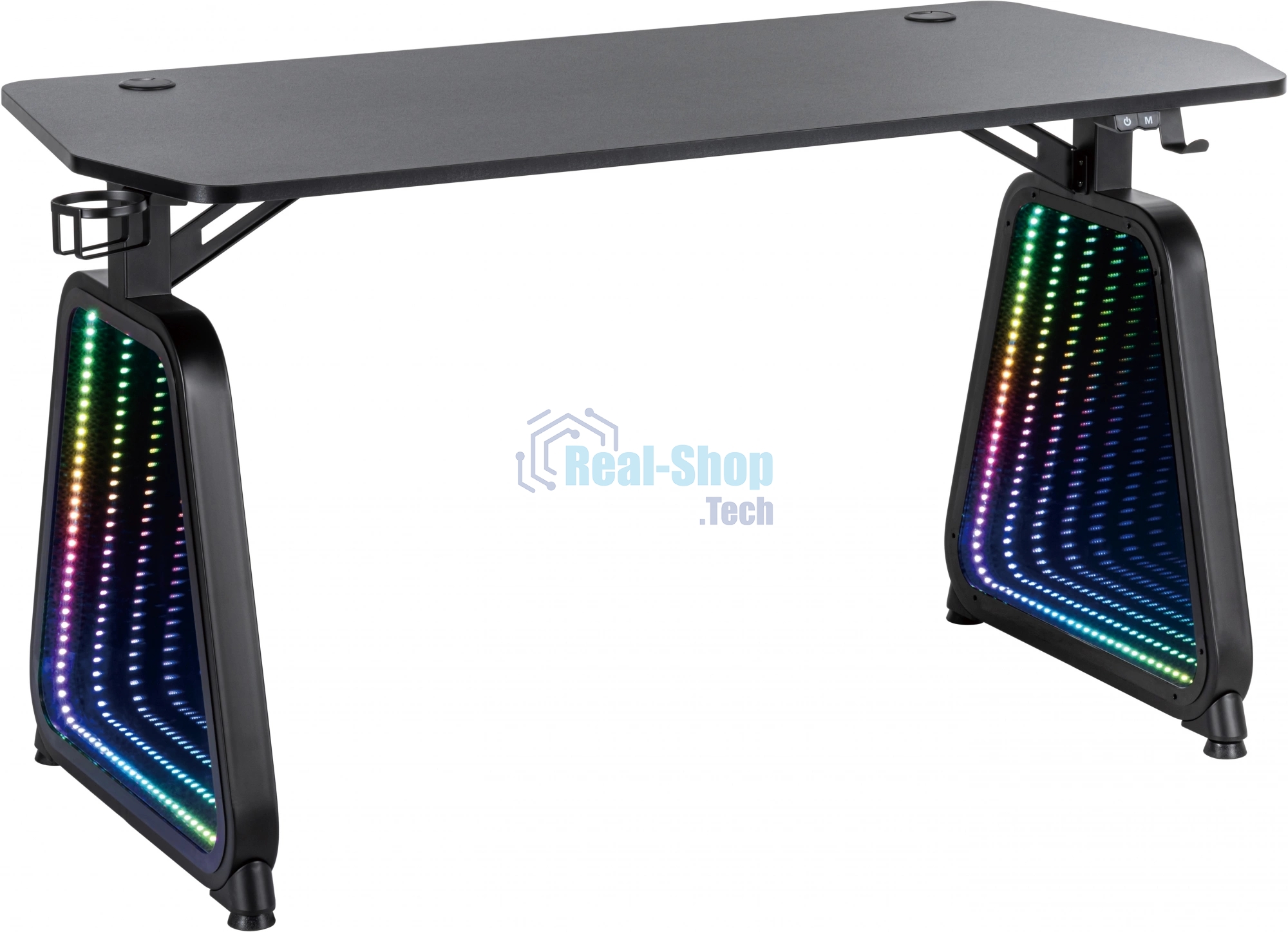 Стол игровой Cactus CS-GMD-BK-RGb столешница МДФ, черный каркас черный 136x60x75 см