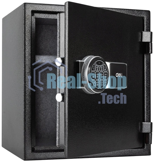 Сейф огнестойкий Deli ET587 380x 420x 300 мм, электронный/ключевой, черный