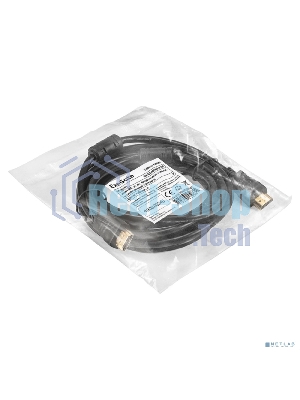 Кабель HDMI ExeGate EX-CC-HDMI-3.0F (19M/19M, 3м, v1.4b, ферритовые кольца, позолоченные контакты)