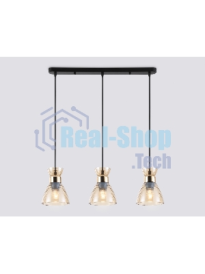 Светильник Ambrella light TR3404/3 BK/FGD/TI черный/золото/янтарь E27/3 max 60W 550*135*1000
