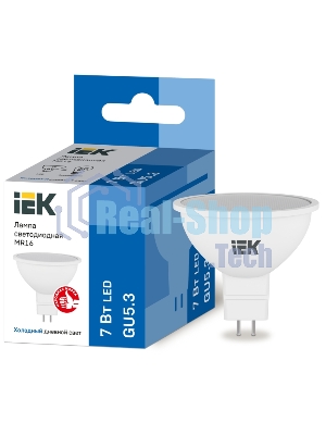 Лампа светодиодная IEK LLE-MR16-7-230-65-GU5 ECO MR16 софит 7Вт 230В 6500К GU5.3