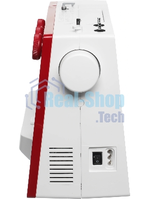 Швейная машина Janome 1522RD белый/красный, электромеханическая, вертикальный качающийся, 25 операций, петля автомат