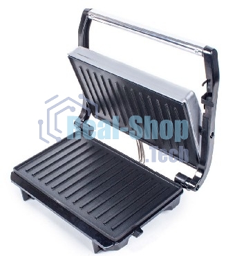 Гриль электрический Endever Grillmaster 115, 1500 Вт, авто терморегулятор, антипригарное покрытие, индикатор нагрева, серебристый/черный