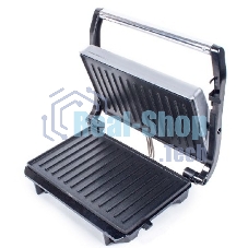 Гриль электрический Endever Grillmaster 115, 1500 Вт, авто терморегулятор, антипригарное покрытие, индикатор нагрева, серебристый/черный