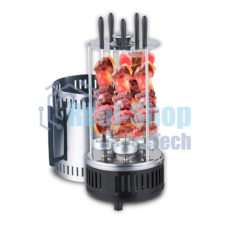 Шашлычница электрическая Centek CT-1460 1000Вт, Кварц нагр, Рецепты, 5 шамп (310мм), вращ 12раз/мин+ колба!