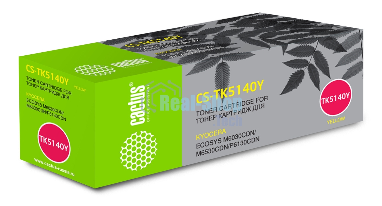 Картридж лазерный Cactus CS-TK5140Y желтый (5000 стр.) для Kyocera Mita M6030cdn/M6530cdn/P6130cdn Ecosys