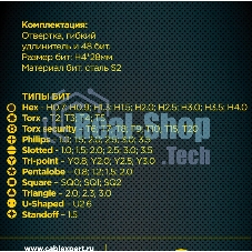 Отвертка с набором бит Cablexpert TK-SD-11R (50 предметов)