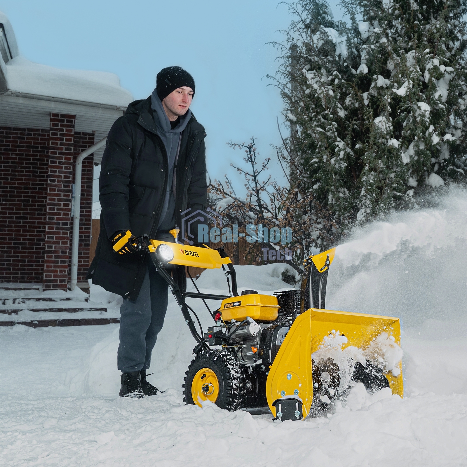 Бензиновая снегоуборочная машина Denzel SB 560 LP, 212cc, эл.старт, фара