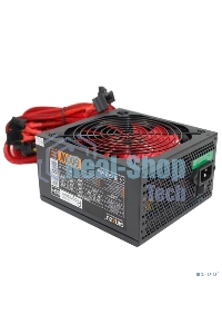 Блок питания Ginzzu PC600 Red, 600Вт, 80 PLUS, 140мм, черный/красный