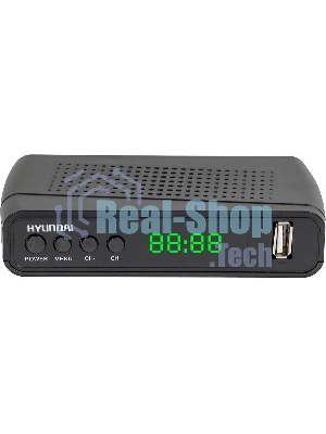 Приставка для цифрового ТВ Hyundai H-DVB520 черный + WiFi-адаптер, DVB-T2, DVB-T, DVB-C, HDMI, USB 2.0 х2