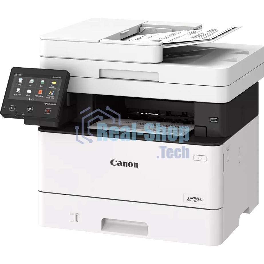 МФУ лазерное Canon i-Sensys MF453dw (5161C007), A4, ч/б, печ. 38 стр/мин., скан. до 38 стр/мин (ч/б) 13 стр/мин (цвет), 1200 x 1200 dpi (принтер) 600x600dpi (сканер), USB, RJ-45, Wi-Fi, Air Print, Mopria