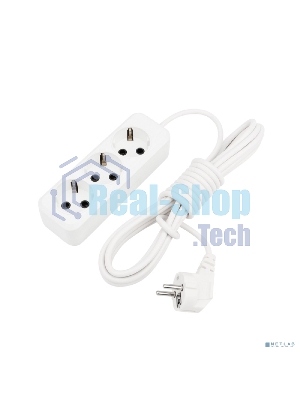 Удлинитель Rexant 3 гнезда, 5 м, 3х1.0 мм², с/з, белый (Сделано в России)