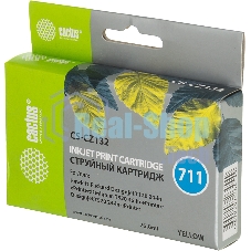 Картридж струйный Cactus CS-CZ132 №711 желтый (26 мл) для HP DesignJet T120/T520
