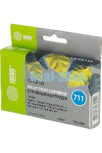 Картридж струйный Cactus CS-CZ132 №711 желтый (26 мл) для HP DesignJet T120/T520