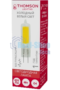 Лампа cветодиодная LED Thomson TH-B4219 G4, капсульная, 4Вт, 6500К, белый холодный, 1 шт.