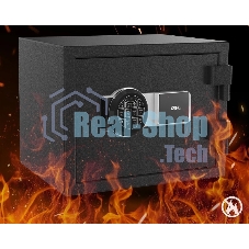 Сейф огнестойкий Deli ET587 380x 420x 300 мм, электронный/ключевой, черный