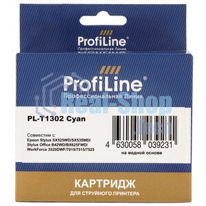 Картридж струйный ProfiLine PL-T1302 для принтеров Epson Stylus SX525WD/SX535WD/SX620/Office B42WD/BX525/BX535/BX625FWD/BX635FWD/BX925/BX935/WorkForce 525/630/3010/3520DWF/3530/3540/7015/7515/7525 с чернилами Cyan 10,1 мл