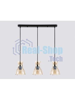 Светильник Ambrella light TR3404/3 BK/FGD/TI черный/золото/янтарь E27/3 max 60W 550*135*1000