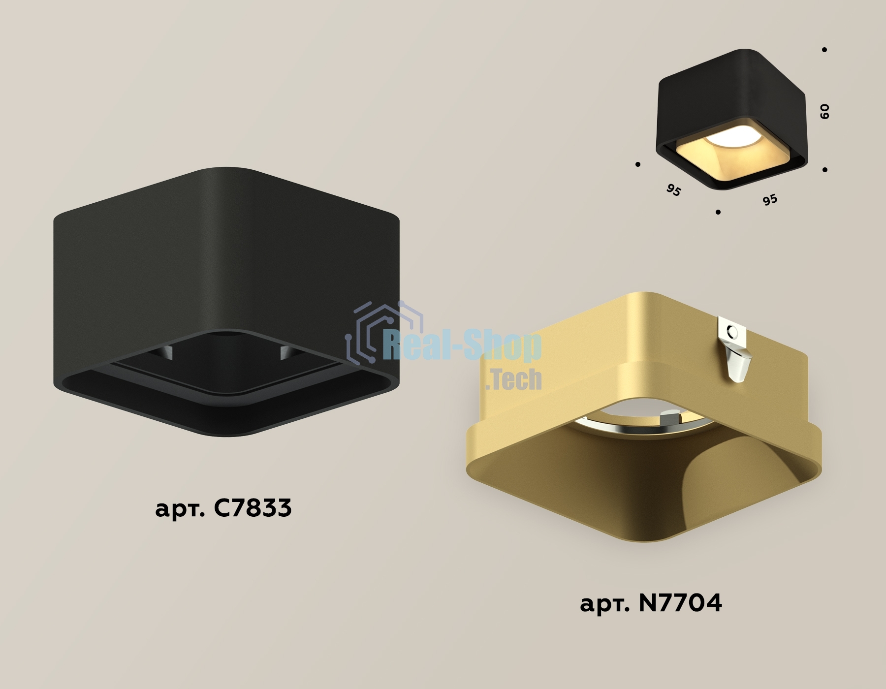 Светильник Ambrella Light XS7833004 SBK/SGD черный песок/золото песок MR16 GU5.3 (C7833, N7704)