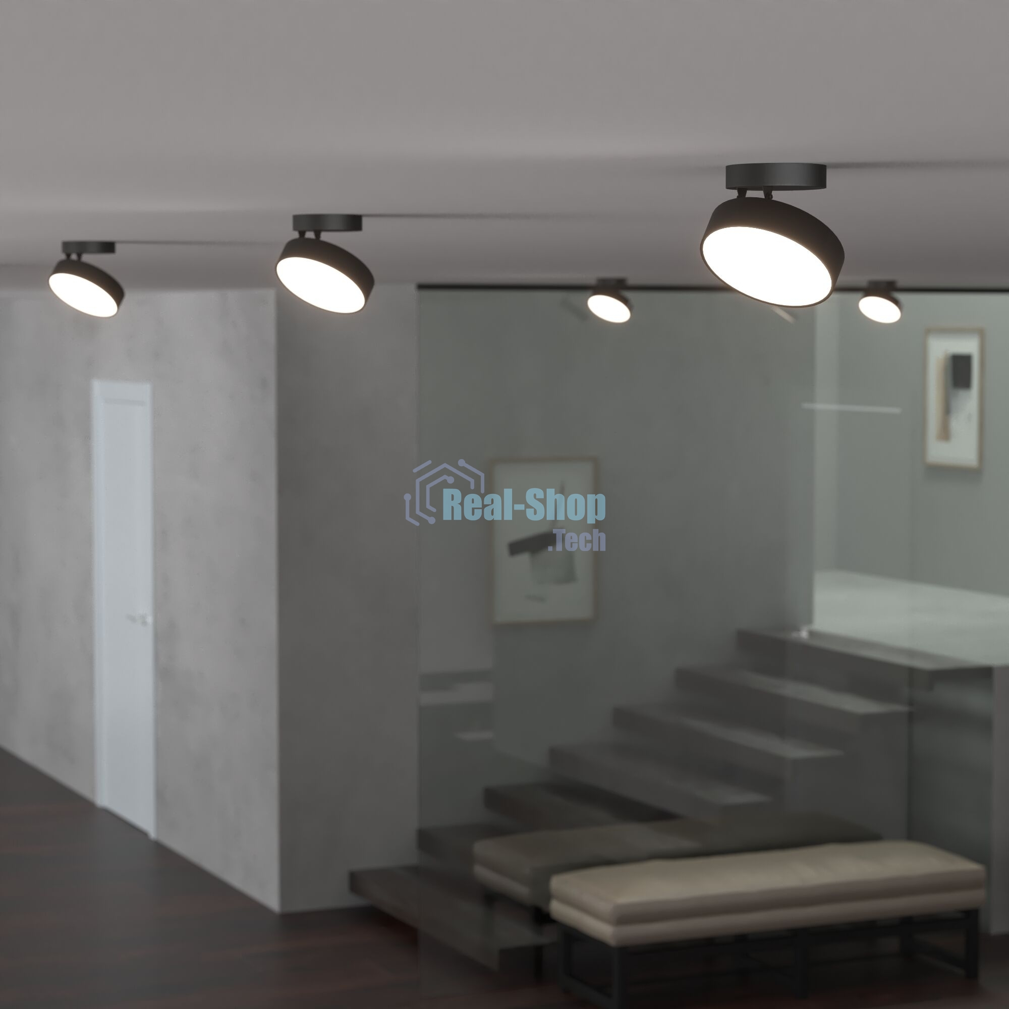 Pila черный 12W 4200К (25135/LED)/Светильник накладной черный