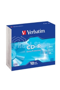 Диск CD-R Verbatim 700Mb 52x Slim case (10шт) (43415)