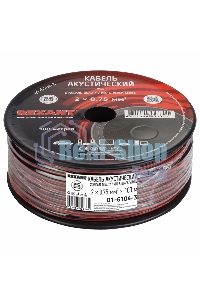 Кабель акустический Rexant 2х0,75 м м², красно-черный, бухта 100 м