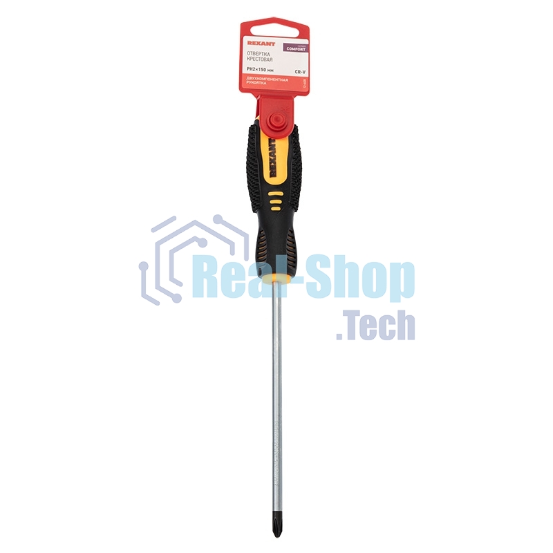 Отвертка крестовая Rexant PH 2х150 мм, двухкомпонентная рукоятка
