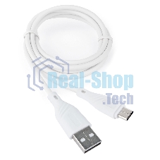 Кабель USB2.0 Cablexpert CCB-mUSB2-AMBMO1-1MW, AM/microB, издание Classic 0.1, длина 1м, белый, блистер