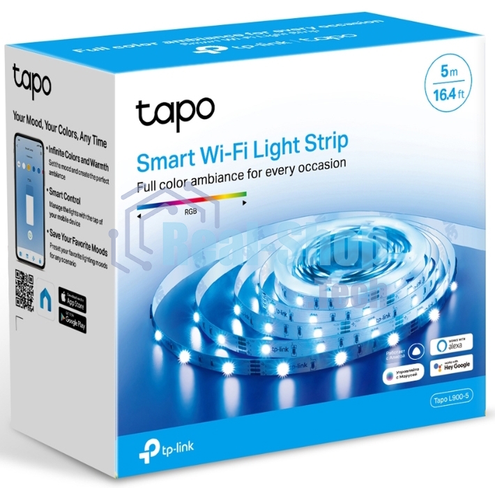 Лента светодиодная умная Wi-Fi Tapo Smart Light Strip 5m, cut to size every 10cm, one adapter, one controller
