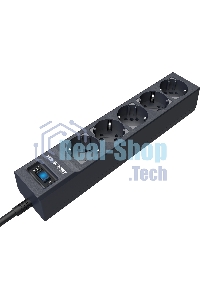 Сетевой фильтр Pilot sG-Max 5 outlets (GP), 15А/3.3 kVt, automatic circuit-breaker, 7 m, gfaphite