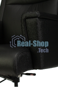 Кресло руководителя Бюрократ DUKE черный, кожа, крестовина металл/дерево