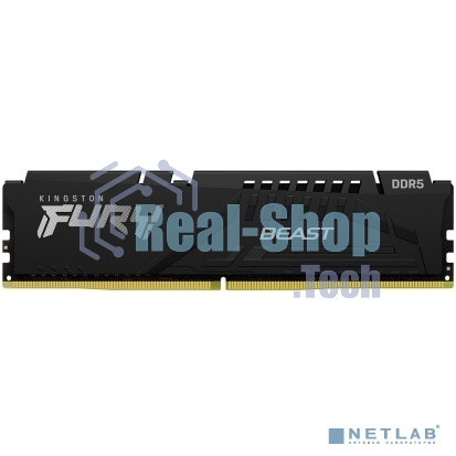 Оперативная память Kingston Fury Beast, DDR5, 8Gb (1x8GB), 5200MHz, CL40, DIMM, с радиатором, черный