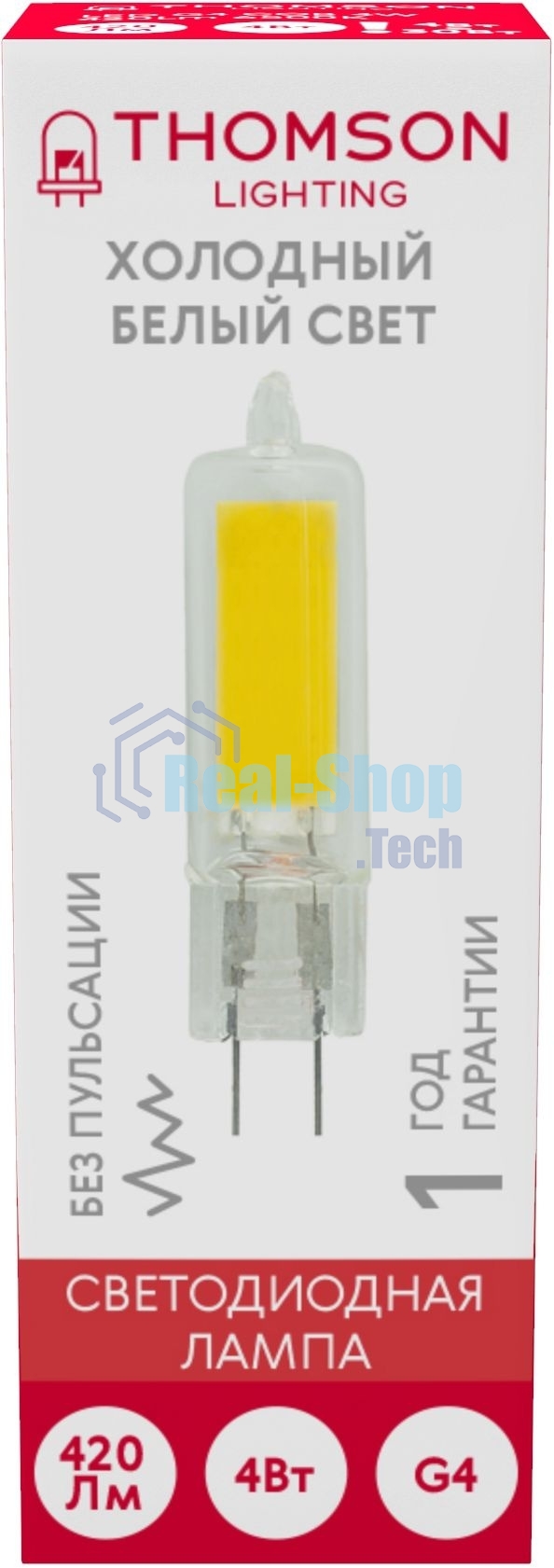 Лампа cветодиодная LED Thomson TH-B4219 G4, капсульная, 4Вт, 6500К, белый холодный, 1 шт.